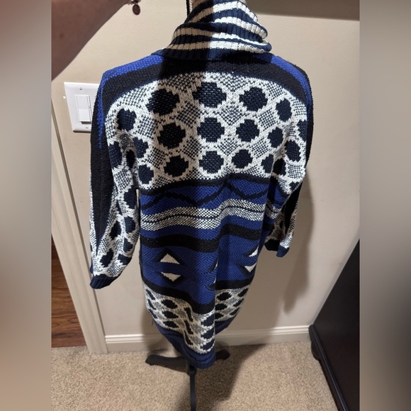 Lucky Brand Blue and White Knit Cardigan - Picture 5 of 8